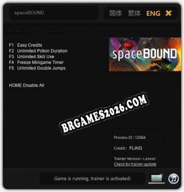Cheats e trainer spaceBOUND +5 [Verificado funcionando]