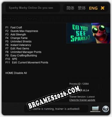 Trainer e cheats para Sparky Marky Online Do you see Sparky - 11 opções
