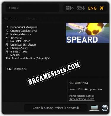 Speard Trainer +10 by CheatHappens.com [Última versão]