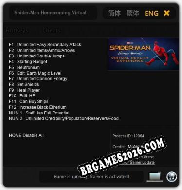 Spider-Man Homecoming Virtual Reality Experience: Trainer +14 [v1.5]