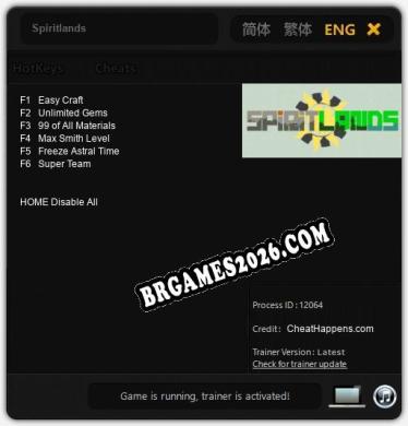 Cheats e trainer Spiritlands +6 [Verificado funcionando]
