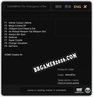 SQUIRMISH The Videogame of Brawling Beasties - Cheat Trainer +9 [Edição MrAntiFan]
