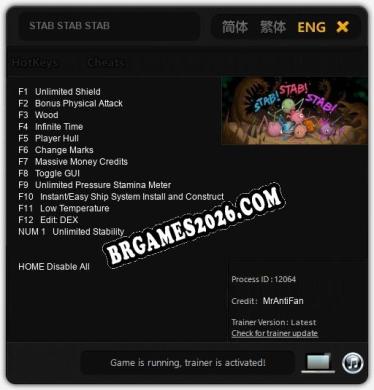 Cheats STAB STAB STAB - Trainer v2.4 por MrAntiFan