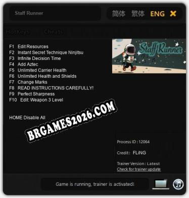 Staff Runner: TRAINER E CHEATS (V1.0.74)