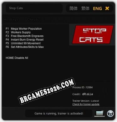 Trainer e cheats para Stop Cats - 6 opções
