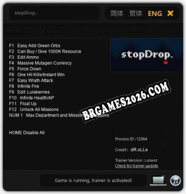 stopDrop. Trainer - 13 funções [Download Gratuito]