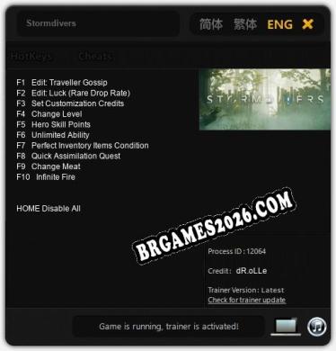 Stormdivers - Trainer Funcional +10 funções