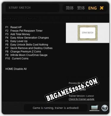 Cheats STRAY SKETCH - Trainer v3.4 por FLiNG