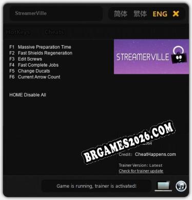 StreamerVille - Trainer Funcional +6 funções