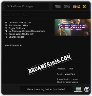 Strike Buster Prototype: Trainer Atualizado v1.1 (todos os cheats)