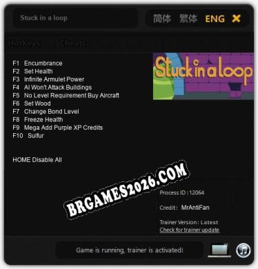 Trainer e cheats para Stuck in a loop - 10 opções