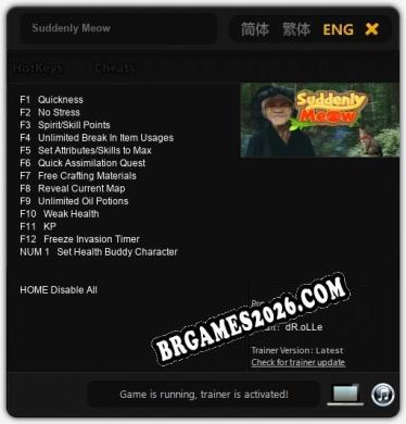 Suddenly Meow Trainer - 13 funções [Download Gratuito]
