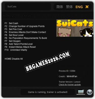 Cheats e trainer SuiCats +10 [Verificado funcionando]