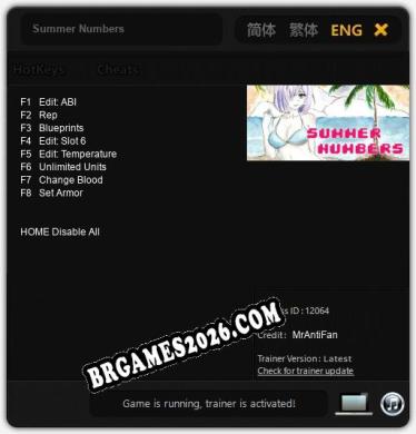 Cheats Summer Numbers - Trainer v1.0 por MrAntiFan
