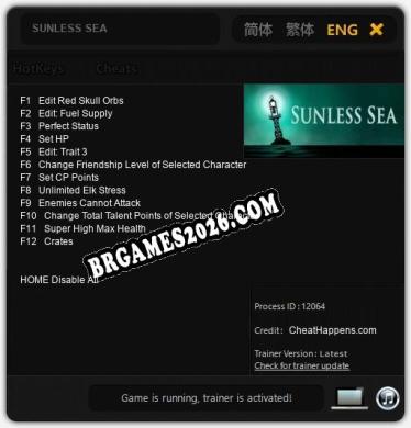 Cheats SUNLESS SEA - Trainer v1.9 por CheatHappens.com