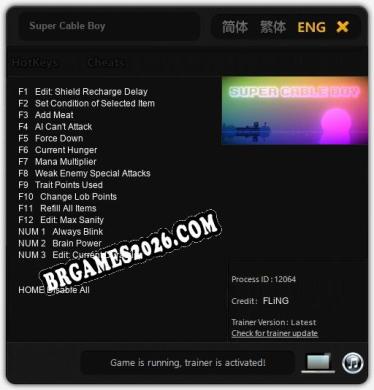 Cheats e trainer Super Cable Boy +15 [Verificado funcionando]