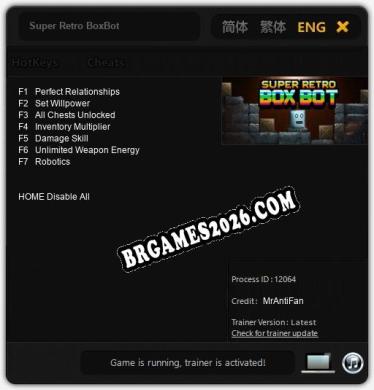Cheats e trainer Super Retro BoxBot +7 [Verificado funcionando]