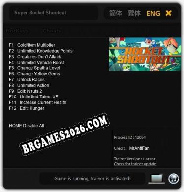 Super Rocket Shootout: TRAINER E CHEATS (V1.0.86)