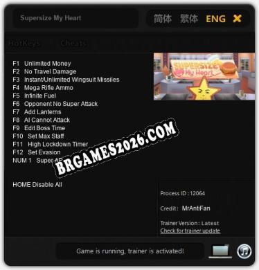 Trainer para Supersize My Heart [v1.0.7]
