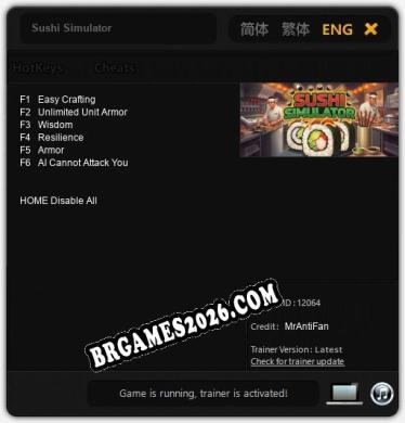 Trainer e cheats para Sushi Simulator - 6 opções