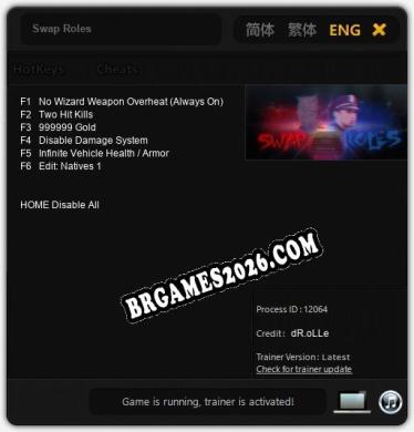 Swap Roles: Trainer Atualizado v1.0 (todos os cheats)