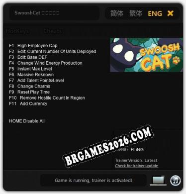Trainer para SwooshCat 轻灵跃影喵 [v1.0.7]