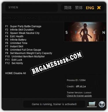 SYREN: Cheats, Trainer +12 [dR.oLLe]