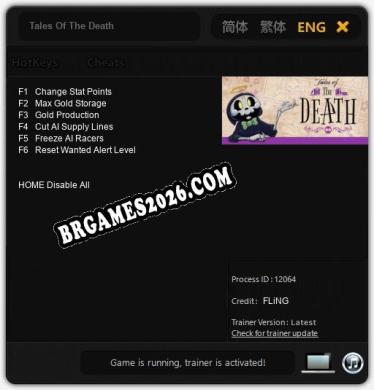 Tales Of The Death - Trainer Funcional +6 funções