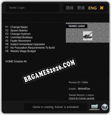 Tanks Logic: Trainer Gratuito (+8 cheats)