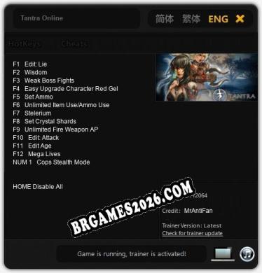 Tantra Online: Cheats, Trainer +13 [MrAntiFan]