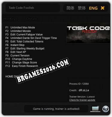 Cheats Task Code Foolish - Trainer v3.5 por dR.oLLe