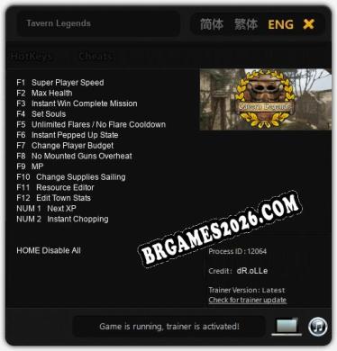 Tavern Legends: TRAINER E CHEATS (V1.0.10)