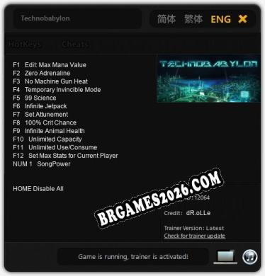 Technobabylon: Trainer Gratuito (+13 cheats)