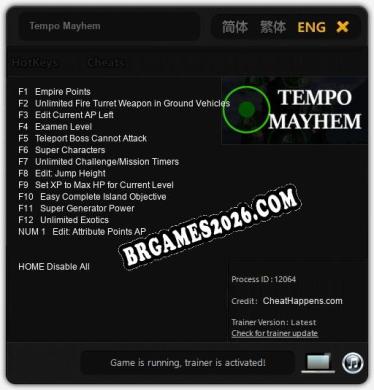 Tempo Mayhem: Cheats, Trainer +13 [CheatHappens.com]