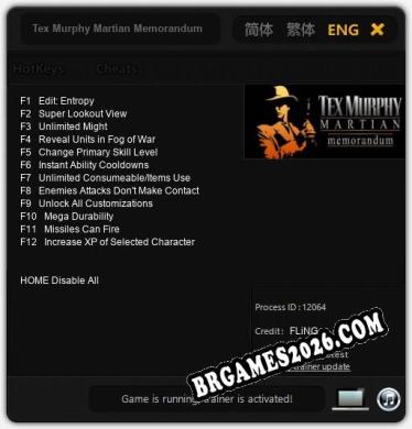 Tex Murphy Martian Memorandum: Trainer Completo (v3.0.87)
