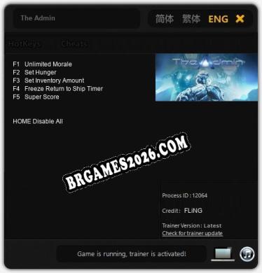 Cheats The Admin - Trainer v3.5 por FLiNG