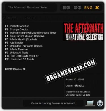 The Aftermath Unnatural Selection: TRAINER E CHEATS (V1.0.14)