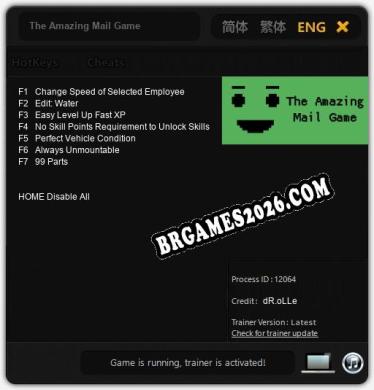 Cheats e trainer The Amazing Mail Game +7 [Verificado funcionando]