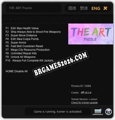 THE ART Puzzle: TRAINER E CHEATS (V1.0.4)