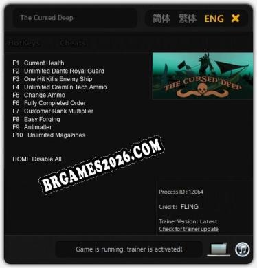 Trainer The Cursed Deep [PC] - 10 funções ativas