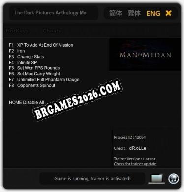 The Dark Pictures Anthology Man of Medan: Trainer Completo (v2.0.71)
