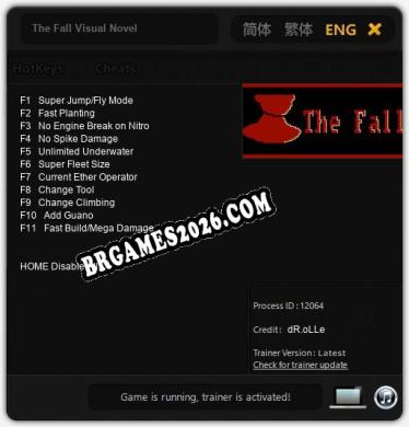 Cheats e trainer The Fall Visual Novel +11 [Verificado funcionando]