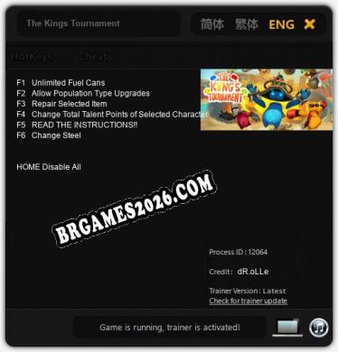 The Kings Tournament: Cheats, Trainer +6 [dR.oLLe]