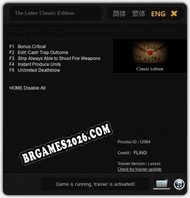 The Letter Classic Edition: Trainer Completo (v2.0.13)