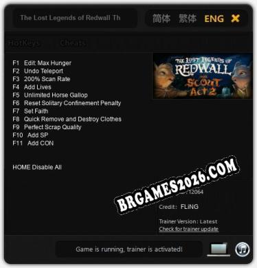 The Lost Legends of Redwall The Scout Act 2 Trainer +11 by FLiNG [Última versão]