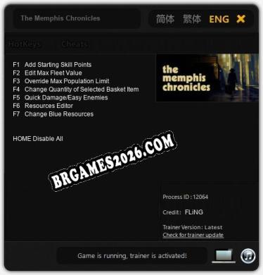 The Memphis Chronicles Trainer - 7 funções [Download Gratuito]