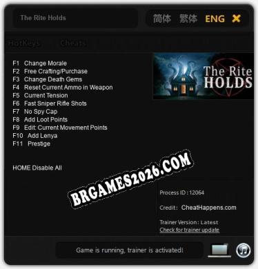 The Rite Holds: Trainer Atualizado v1.0 (todos os cheats)