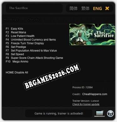 Cheats The Sacrifice - Trainer v4.7 por CheatHappens.com