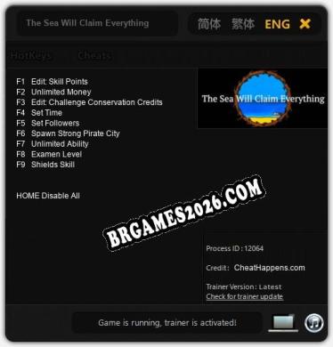 Trainer The Sea Will Claim Everything [PC] - 9 funções ativas