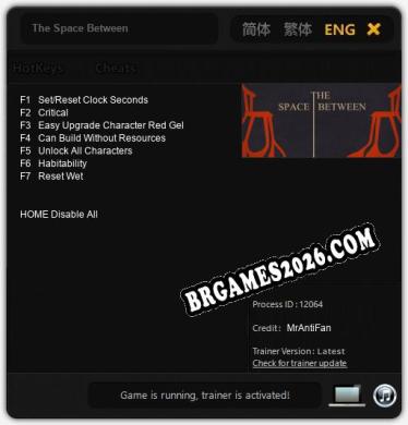 The Space Between: Trainer Gratuito (+7 cheats)